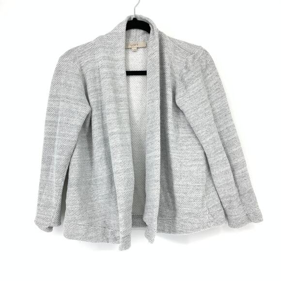 LOFT Women's Size XS Cardigan Sweater Jacket Open Front Long Sleeve Heather Gray - Picture 1 of 7